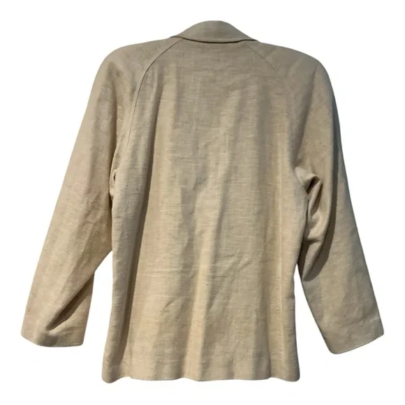 CHAUS 100% Linen Blazer Jacket Women Size 6 Beige Lightweight Classic - Picture 4 of 8